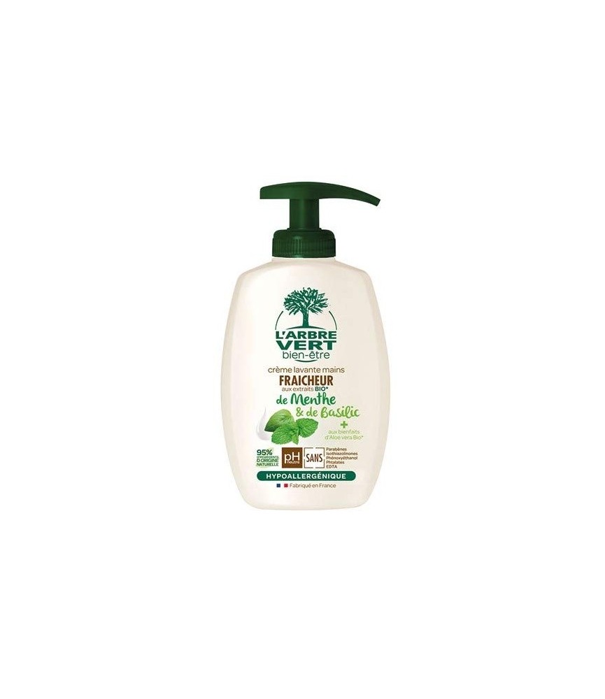 Crème lavante Mains Hydratante - Aux bienfaits d'aloé vera et extraits d'amande douce - 300 ml - L'ARBRE VERT Crème lavante Mains Hydratante - Aux bienfaits d'aloé vera et extraits d'amande douce - 300 ml - L'ARBRE VERT