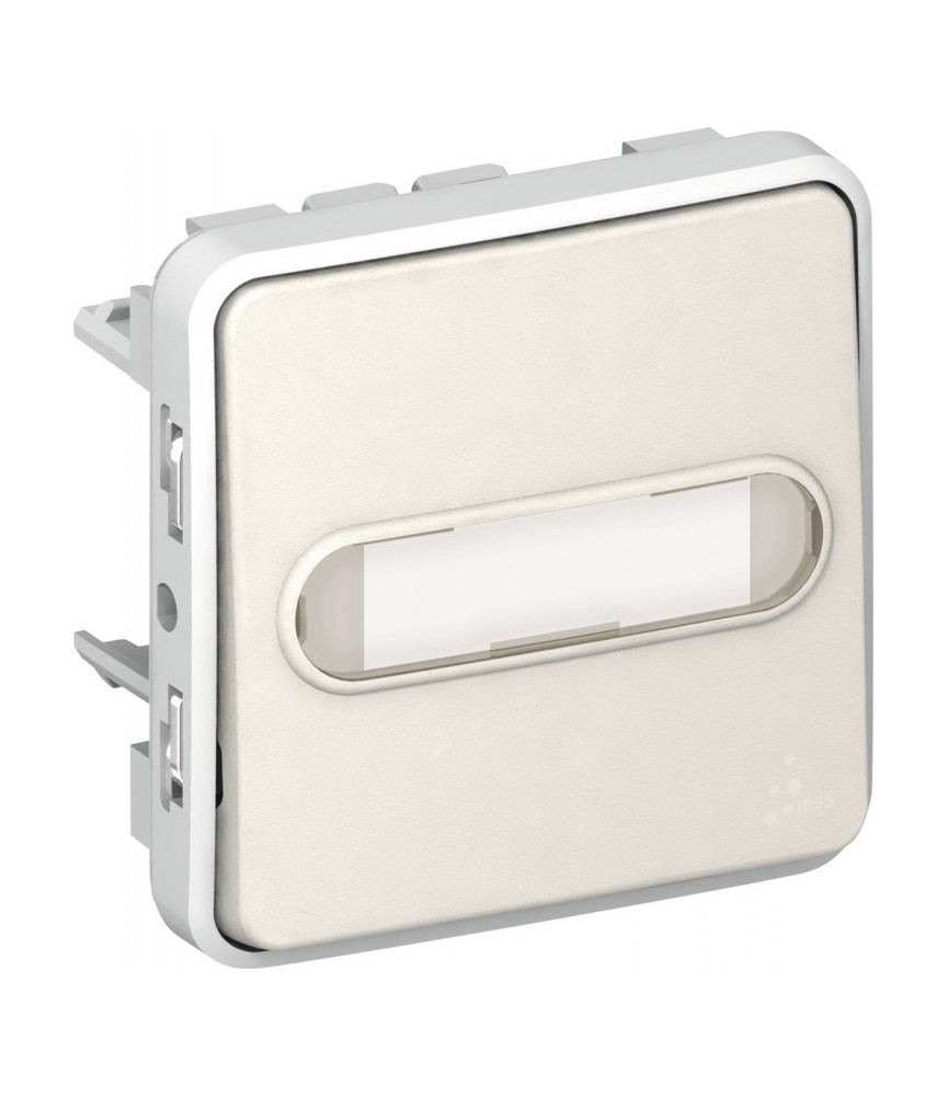 Poussoir porte-étiquette lumineux (voyant fourni) Plexo - Blanc - LEGRAND
