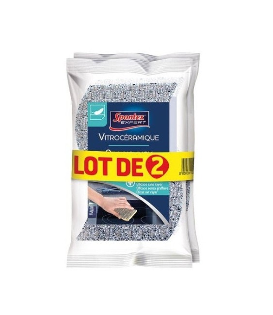 Lot de 2 éponges pour vitrocéramique - SPONTEX EXPERT