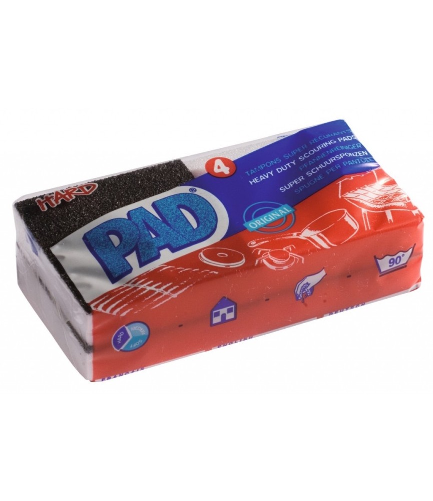 Tampon récurant suréponge synthétique - Tâches tenaces - Lot de 4 - PAD Tampon récurant suréponge synthétique - Tâches tenaces - Lot de 4 - PAD