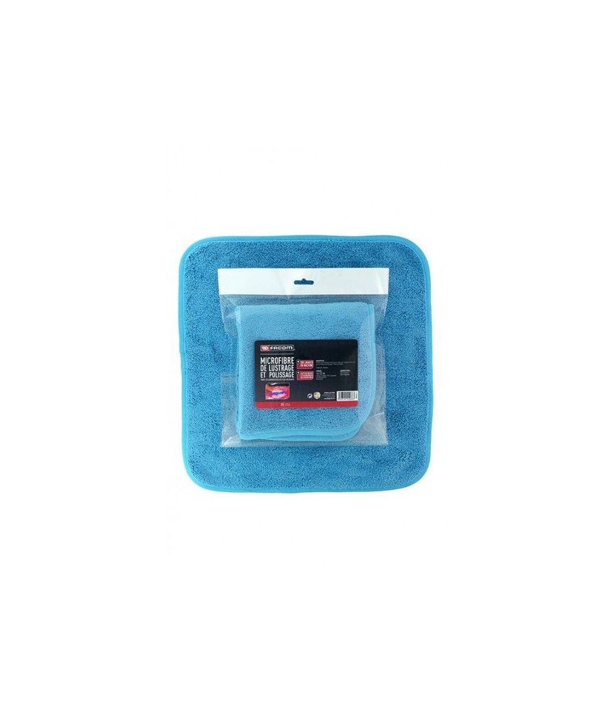Chiffon en microfibre - Spécial lustrage - Bleu - 40 x 40 cm - FACOM