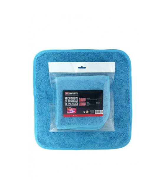 Chiffon en microfibre - Spécial lustrage - Bleu - 40 x 40 cm - FACOM