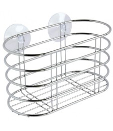 Panier de rangement en métal chrome - Ventouse - Collection Broadway - GELCO