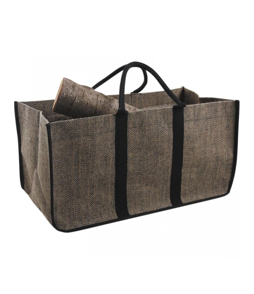 Sac à bûches en jute plastifié - 65 cm - AUBRY GASPARD Sac à bûches en jute plastifié - 65 cm - AUBRY GASPARD