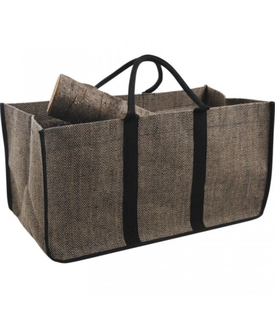 Sac à bûches en jute plastifié - 65 cm - AUBRY GASPARD