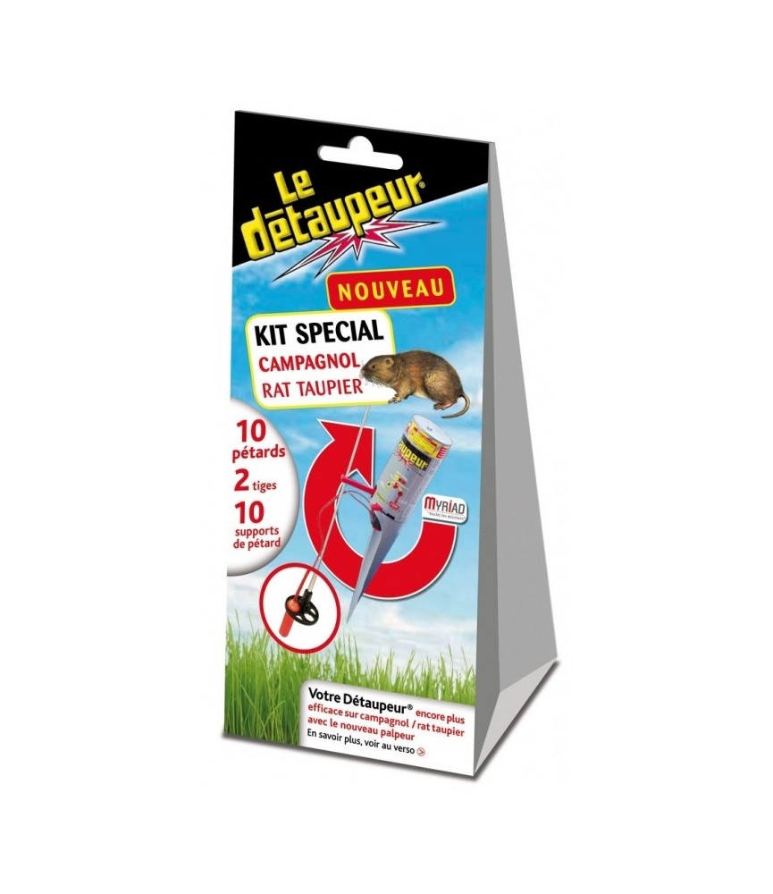Kit campagnol et rat taupier - Le Détaupeur - 10 pétards - MYRIAD