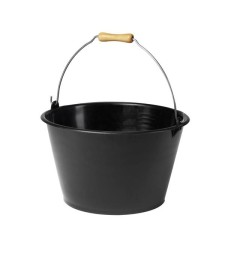 Seau à vendanges -Plastique - Poignée bois - 15.5 L - Noir - EDA