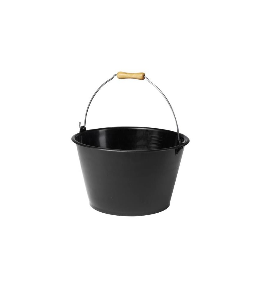 Seau à vendanges -Plastique - Poignée bois - 15.5 L - Noir - EDA Seau à vendanges -Plastique - Poignée bois - 15.5 L - Noir - EDA