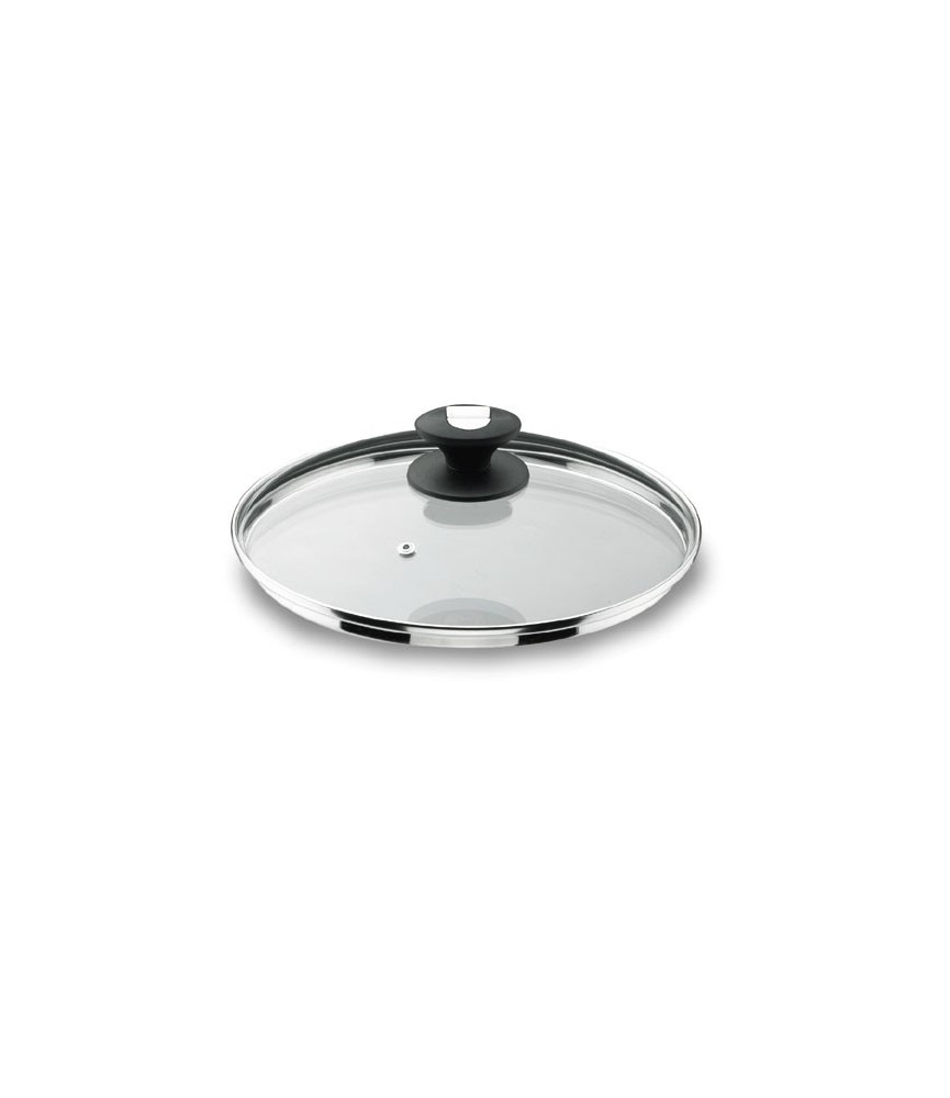 Couvercle en verre avec sortie vapeur - Durit - 22 cm - LACOR