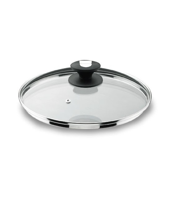 Couvercle en verre avec sortie vapeur - Durit - 22 cm - LACOR