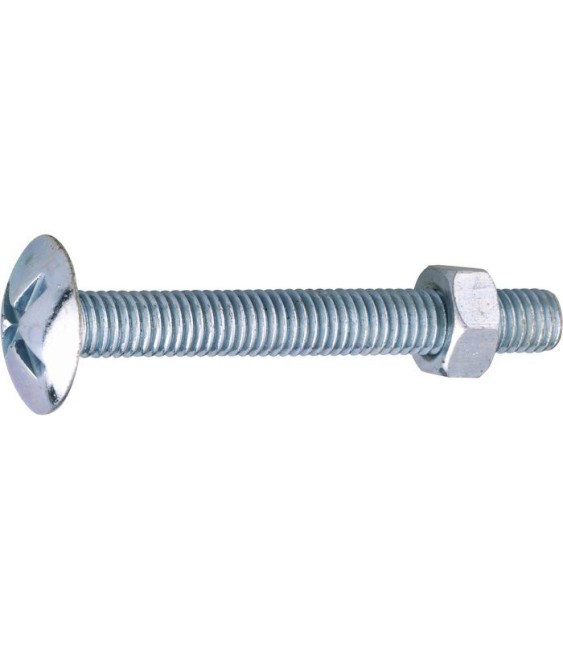 Boulon poêlier - Tête ronde - Large - Fendue - 25 x 8 mm - Lot de 100 - VISSAL