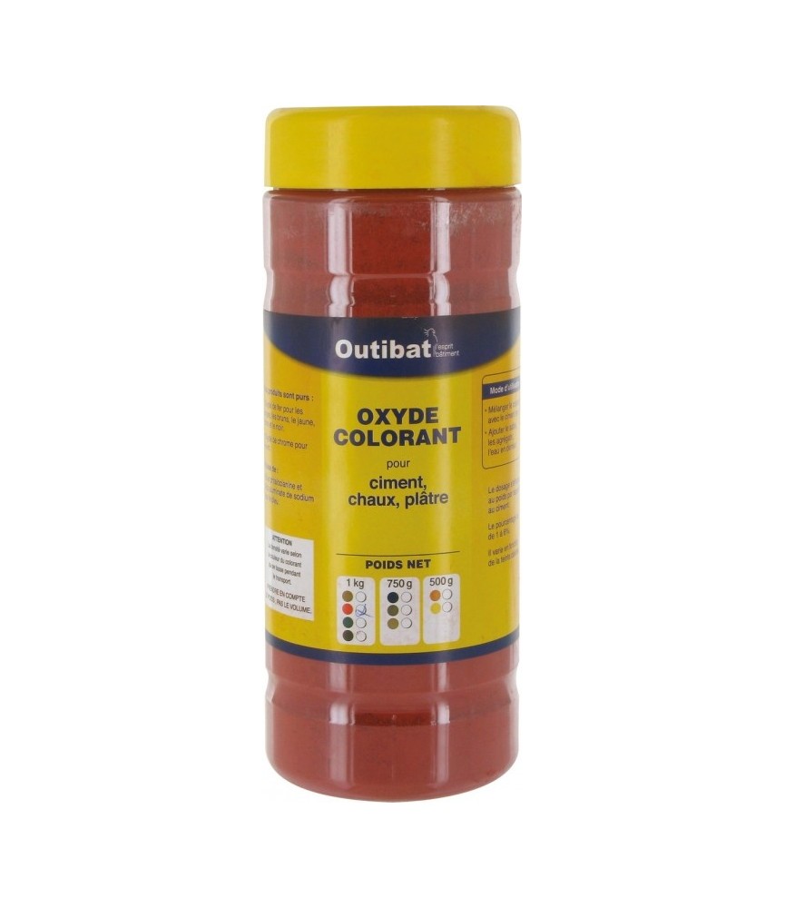 Colorant pour ciment synthétique - Oxyde colorant - Rouge vif - 1 Kg - OUTIBAT Colorant pour ciment synthétique - Oxyde colorant - Rouge vif - 1 Kg - OUTIBAT