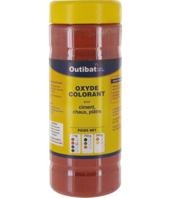 Colorant pour ciment synthétique - Oxyde colorant - Rouge vif - 1 Kg - OUTIBAT