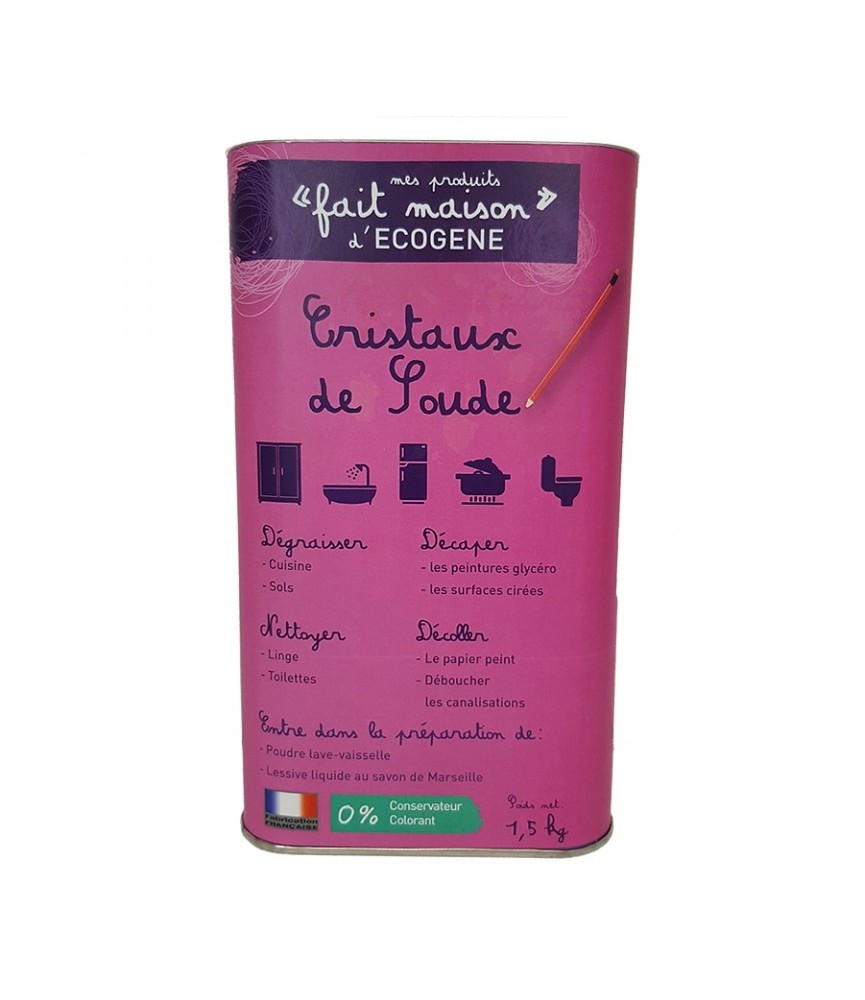Cristaux de soude - "Fait maison" - 1.5 Kg - ECOGENE Cristaux de soude - "Fait maison" - 1.5 Kg - ECOGENE