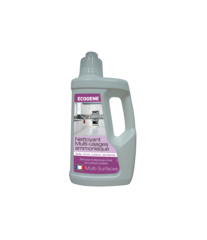 Nettoyant multi-usages ammoniaqué - Multi-surfaces - 1 L - ECOGENE Nettoyant multi-usages ammoniaqué - Multi-surfaces - 1 L - ECOGENE