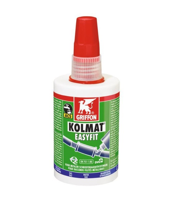 Pâte d'étanchéité - Kolmat® Easyfit - Pour raccords filetés en métal - 50 ml - GRIFFON