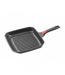 Poêle gril façon pierre carrée - Poignées amovibles - Volna - 26 cm - PRADEL
