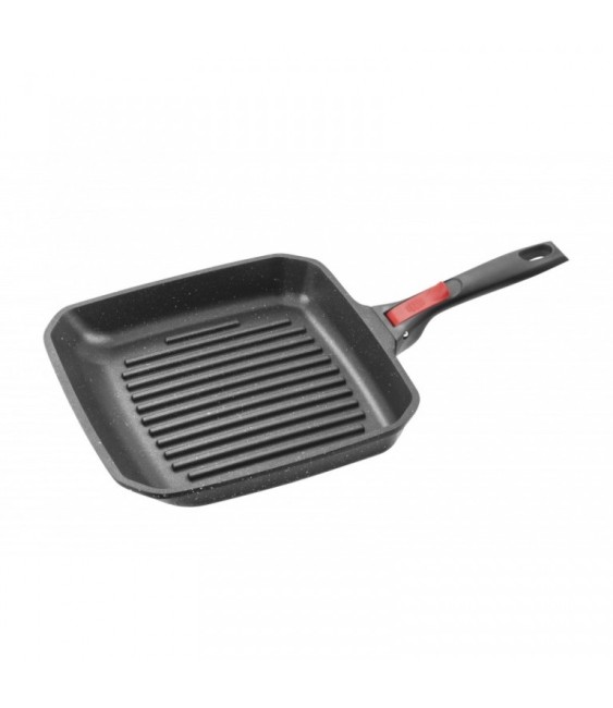 Poêle gril façon pierre carrée - Poignées amovibles - Volna - 26 cm - PRADEL