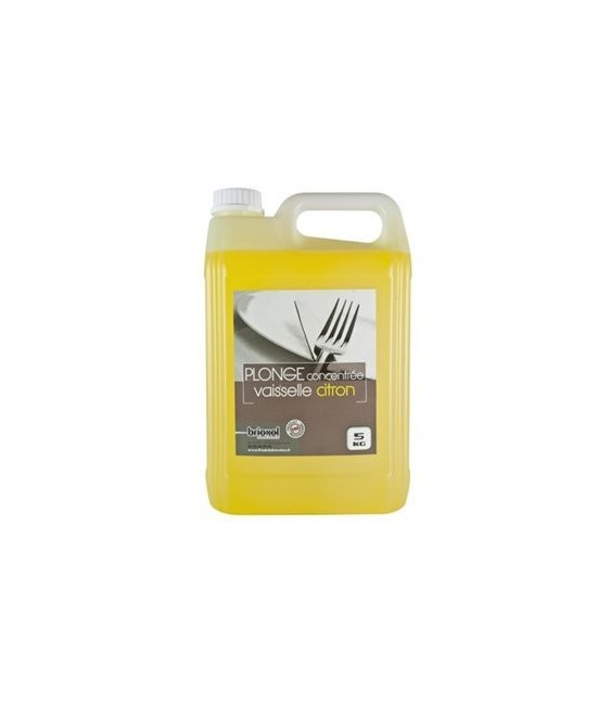 Liquide vaiselle - Plonge concentrée - Parfum citron - 5 L - BRIOXOL