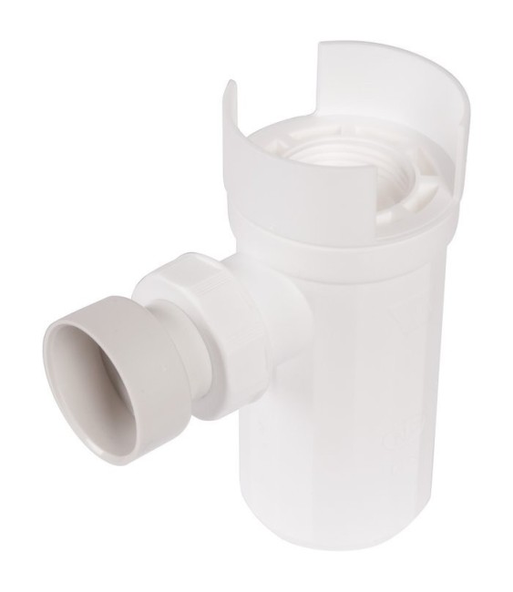 Siphon pour groupe de sécurité avec déflecteur - Plastique - Blanc