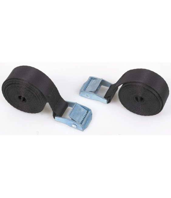 Sangle d'amarrage avec avec boucle Zamack - 2.5 M x 25 mm - Lot de 2 - JOUBERT