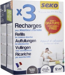 3 sachets de recharge pour absorbeur d'humidité - Parfum neutre - SEKO