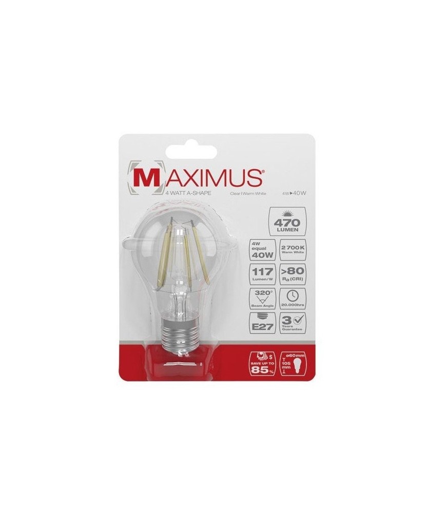 Ampoule filament LED - E27 - 4 Watts - Maximus - DURACELL