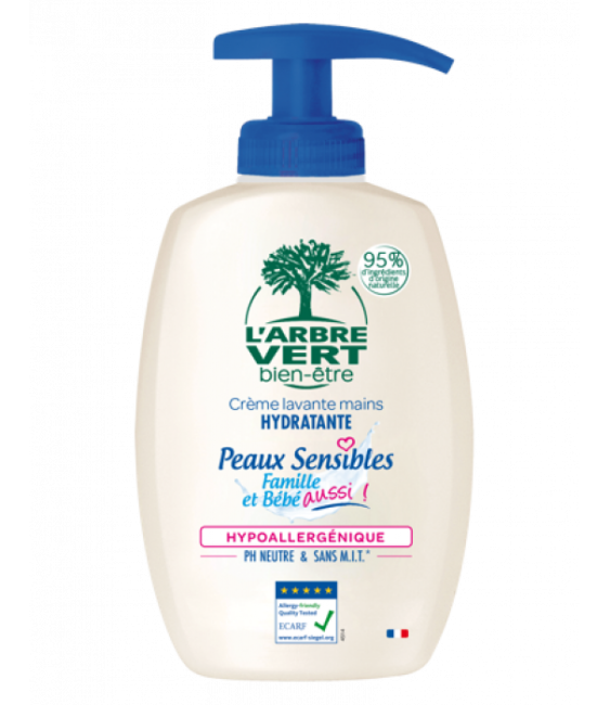 Crème lavante mains peaux sensibles - Bio - 300 ml - L'ARBRE VERT