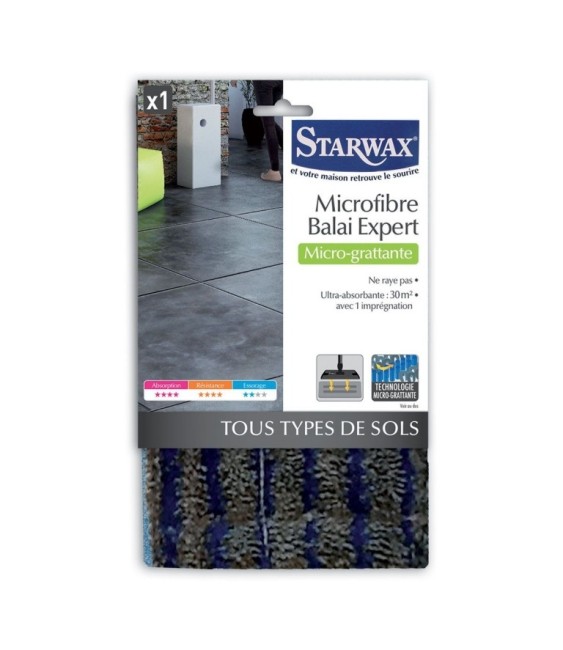 Microfibre Micro-grattante pour balai expert - Tous sols - STARWAX