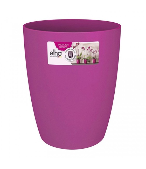 Pot haut spécial orchidée - Brussels - H 12.5 cm - Cerise - ELHO