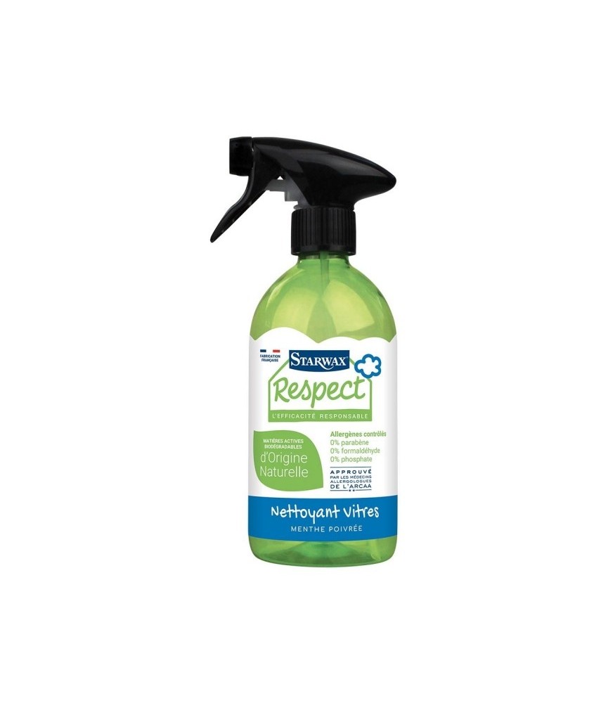 Nettoyant vitres avec matières actives d’origine naturelle - Respect - 500 ml - STARWAX Nettoyant vitres avec matières actives d’origine naturelle - Respect - 500 ml - STARWAX
