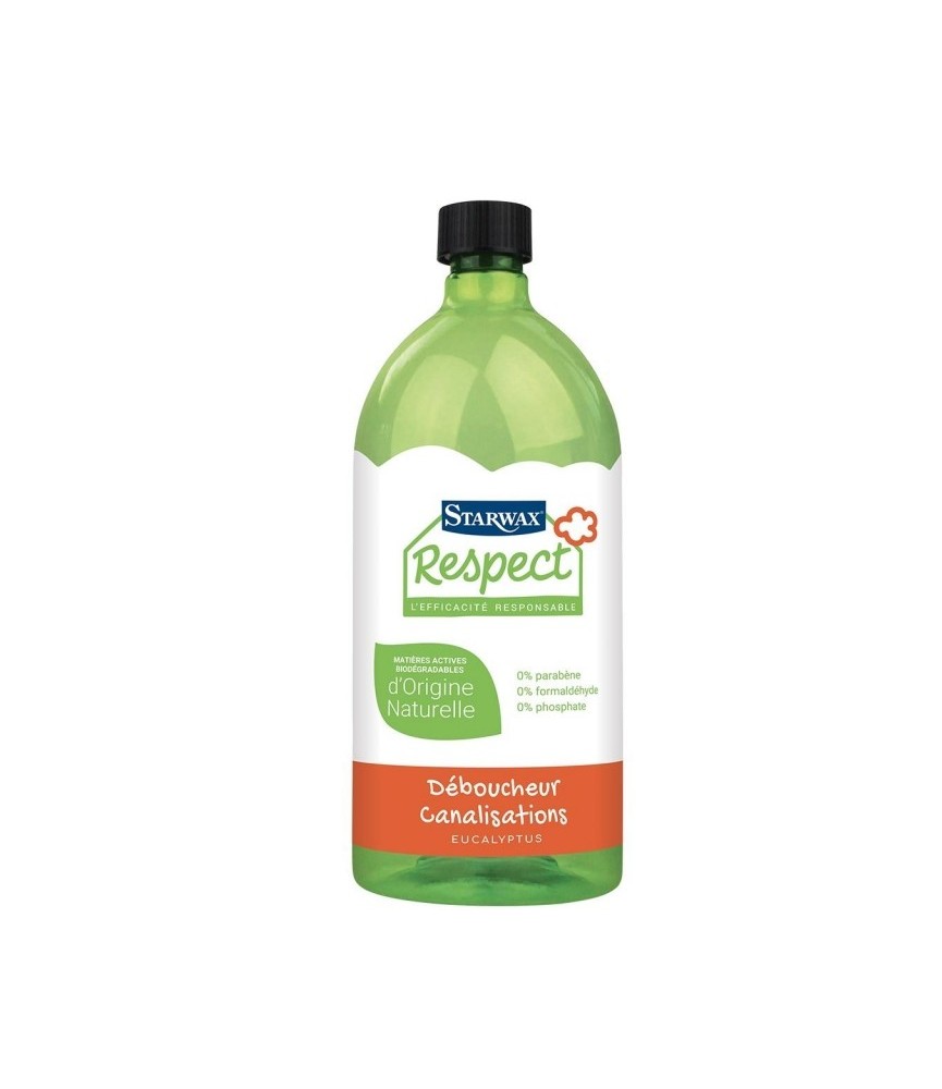 Déboucheur canalisations avec matières actives d’origine naturelle - Respect - 950 ml - STARWAX Déboucheur canalisations avec matières actives d’origine naturelle - Respect - 950 ml - STARWAX