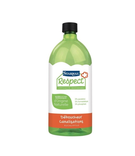 Déboucheur canalisations avec matières actives d’origine naturelle - Respect - 950 ml - STARWAX