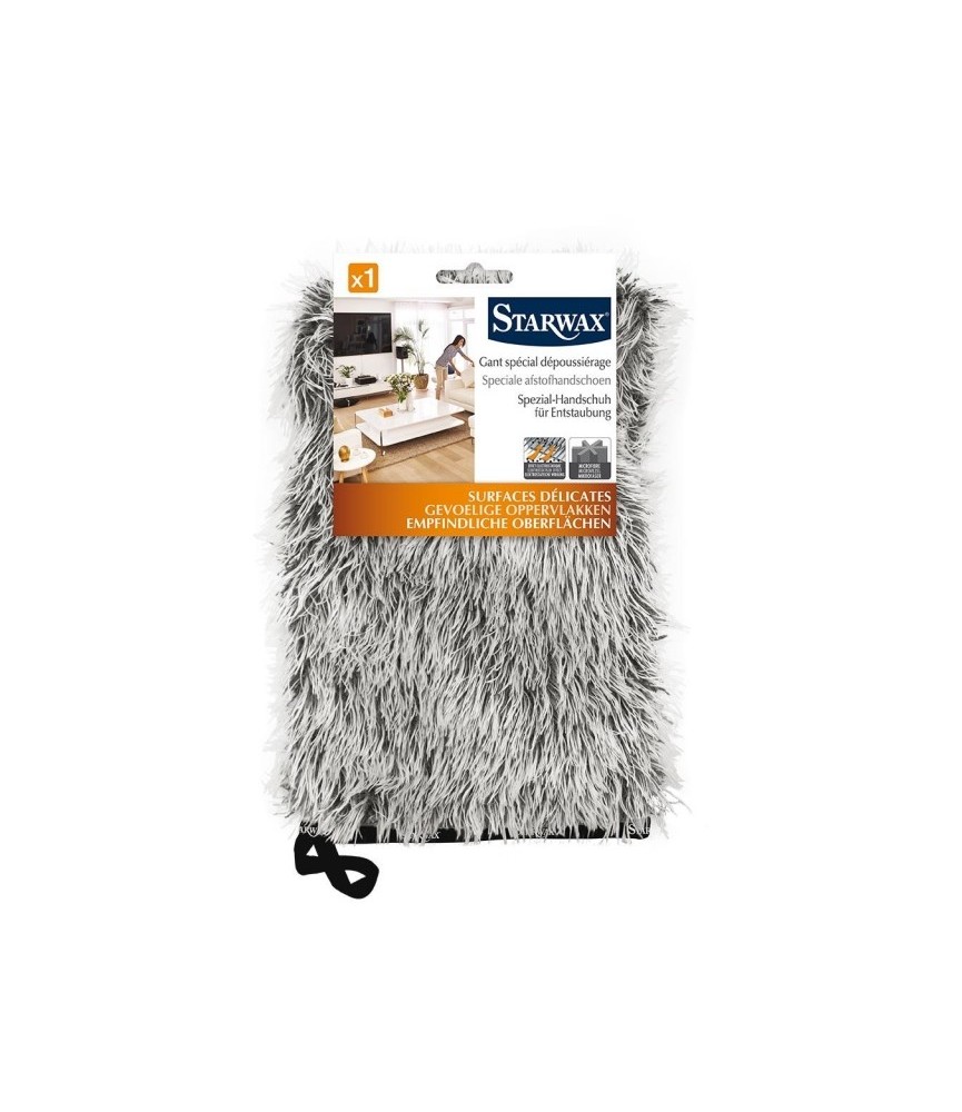Gant spécial dépoussiérage en microfibres - Surfaces délicates - STARWAX Gant spécial dépoussiérage en microfibres - Surfaces délicates - STARWAX
