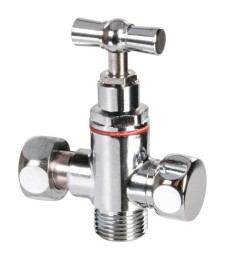 Robinet d'arrêt WC équerre - 3 voies Sanitie-Jet