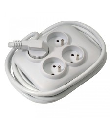 Multiprise - 4 prises - Carré - 3 M - Blanc - PROFILE