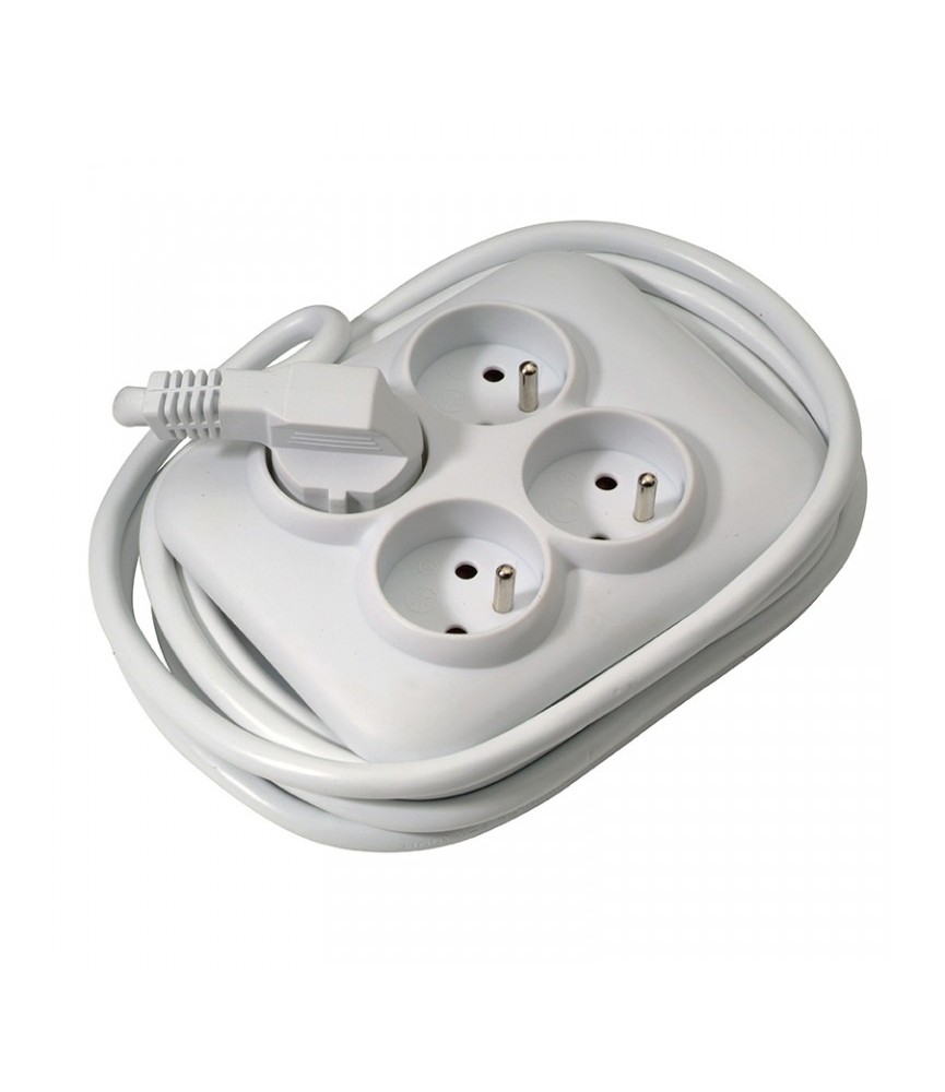Multiprise - 4 prises - Carré - 3 M - Blanc - PROFILE Multiprise - 4 prises - Carré - 3 M - Blanc - PROFILE