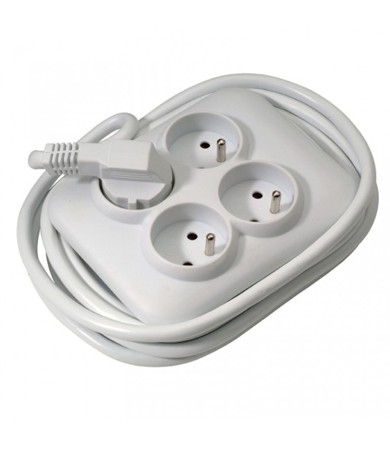 Multiprise - 4 prises - Carré - 3 M - Blanc - PROFILE