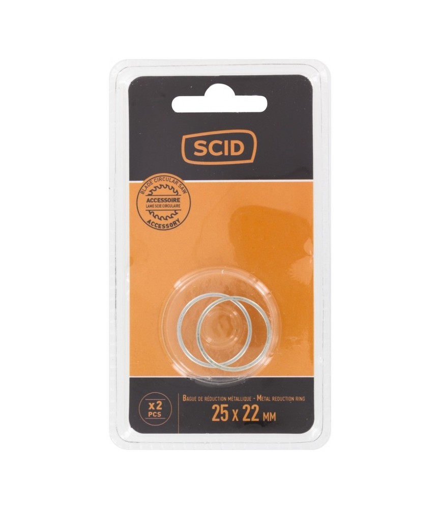Bague de réduction métal pour lames de scies circulaires - 25,4 x 22,2 mm - SCID
