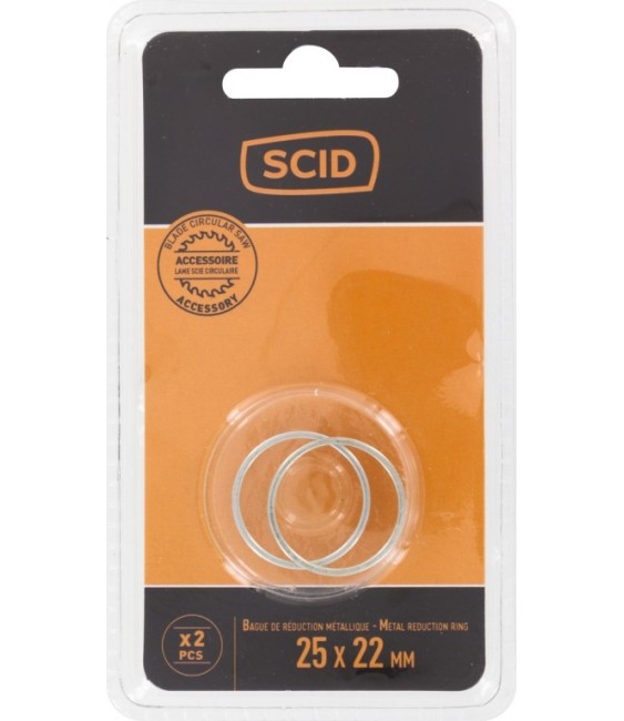Bague de réduction métal pour lames de scies circulaires - 25,4 x 22,2 mm - SCID