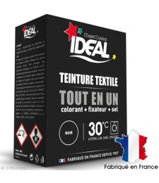 Teinture textile Tout en Un - Poudre - Noir - 350 Grs - IDEAL