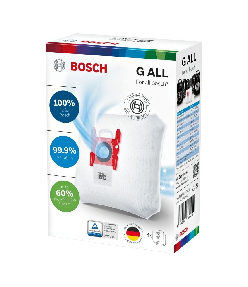 Sacs aspirateurs G ALL PowerProtect - 4 sacs - BOSCH Sacs aspirateurs G ALL PowerProtect - 4 sacs - BOSCH