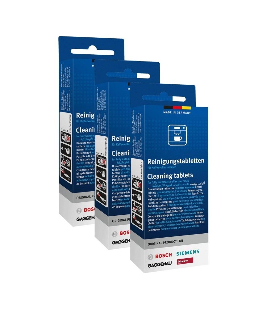 Pack de 3 boites de pastilles nettoyantes pour machines à café - BOSCH