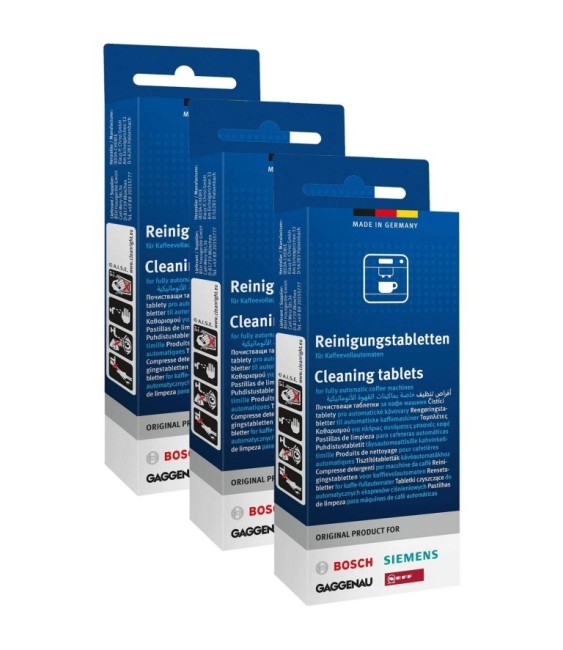 Pack de 3 boites de pastilles nettoyantes pour machines à café - BOSCH
