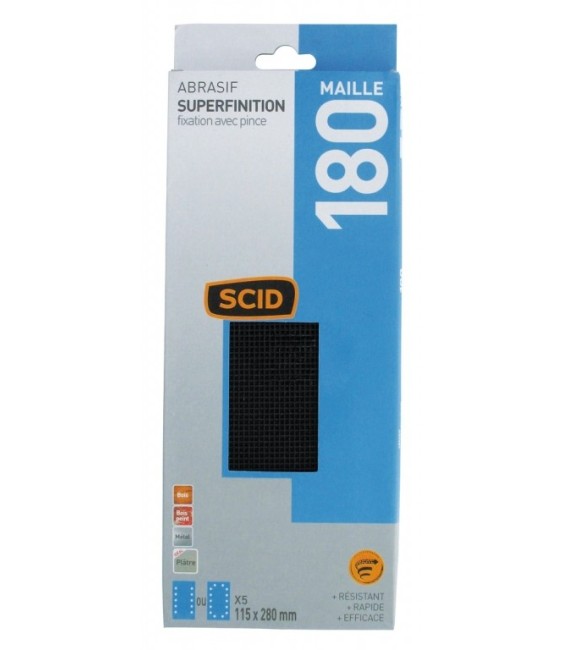 Patin maille fixation avec pince - 115 x 280 mm - Grain 180 - SCID