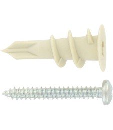 Chevilles autoperçeuse en nylon avec vis - 33 x 15 mm - Lot de 10 - FIX'PRO
