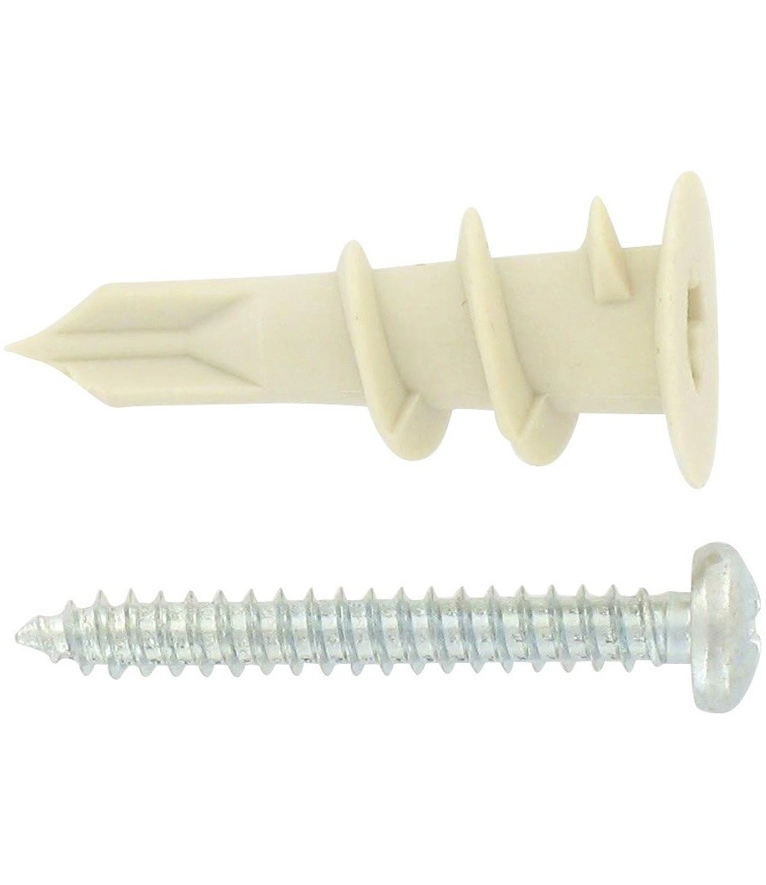 Chevilles autoperçeuse en nylon avec vis - 33 x 15 mm - Lot de 10 - FIX'PRO Chevilles autoperçeuse en nylon avec vis - 33 x 15 mm - Lot de 10 - FIX'PRO