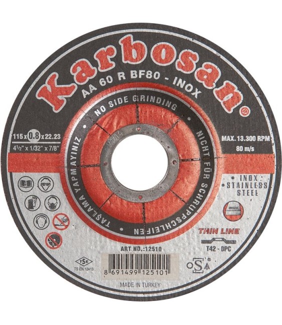 Disque à tronçonner - Pour acier et inox - Faible épaisseur - Diamètre 115 mm - SCID