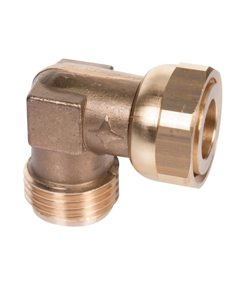 Raccord coudé 90° - À visser - Spécial gaz naturel - Mâle / Femelle - Filetage 1/2''