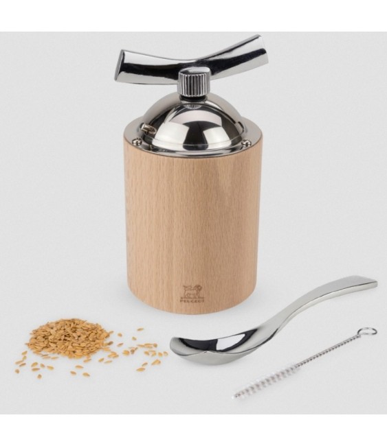 Moulin à graines de lin manuel en bois et inox - Couleur naturel - 13 cm - Isen - PEUGEOT